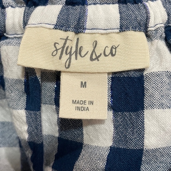 Style & Co. Navy and White Checkered Dress Sz M - Picture 15 of 16